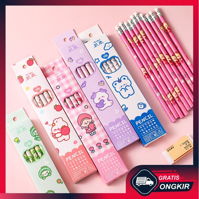 

Gratis Ongkir - Pensil Set Pack Cute / Pensil Set Alat Tulis Sekolah Anak / Pensil Set Alat Tulis