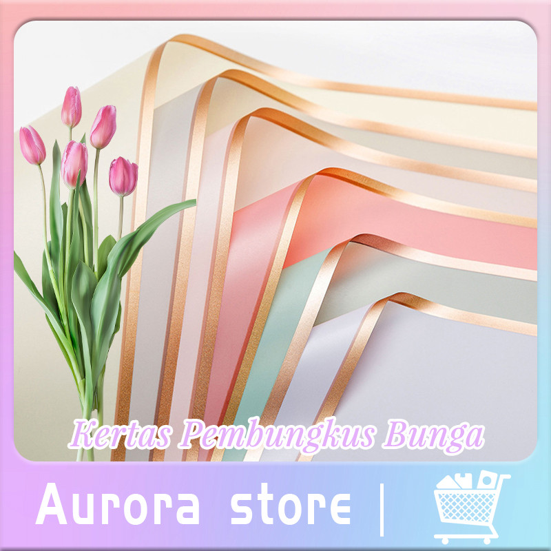 

Flower Wrapping Paper List Gold Transparan Cellophane Kertas Buket Pembungkus Bunga
