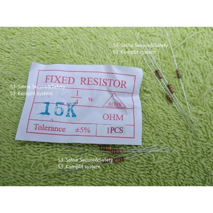 Coklat 15K ohm Kilo Resistor 1/4 W watt 5% 1/4W 15 K OHM 15Kohm