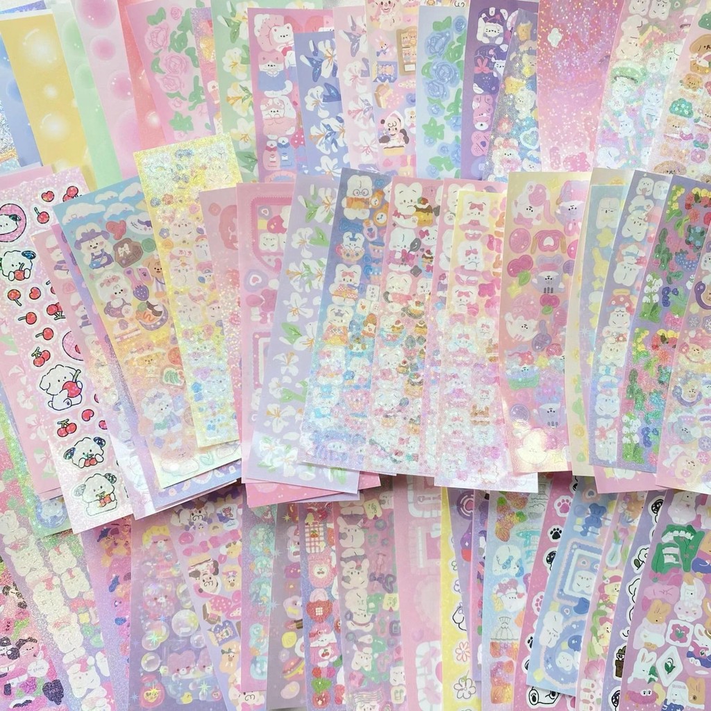 

10pcs/20pcs/30pcs/40pcs Random Sticker Pack Laser Decorative Kawaii Album Stickers Korean Stationery DIY Material