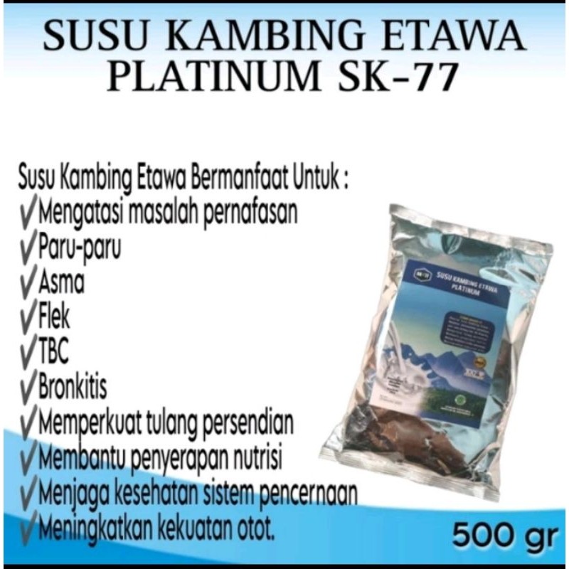 

SUSU KAMBING ETAWA SK-77 PLATINUM RASA ORIGINAL 500GR