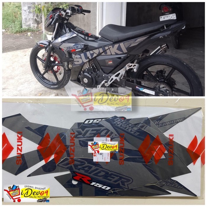 Striping Set Stellar Blue Satria Fu Fi Injeksi Tulisan Raider Ori SGP