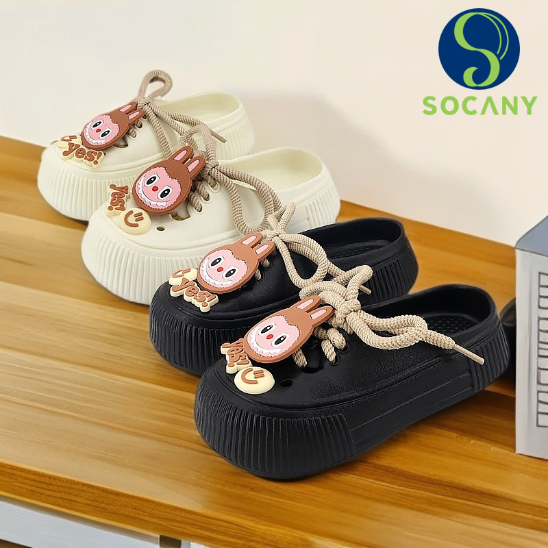 SOCANY Sandal Anak Perempuan Terbaru Labubu Sandal Anak laki-laki Baru Sepatu Selop Tali Belakang Mo