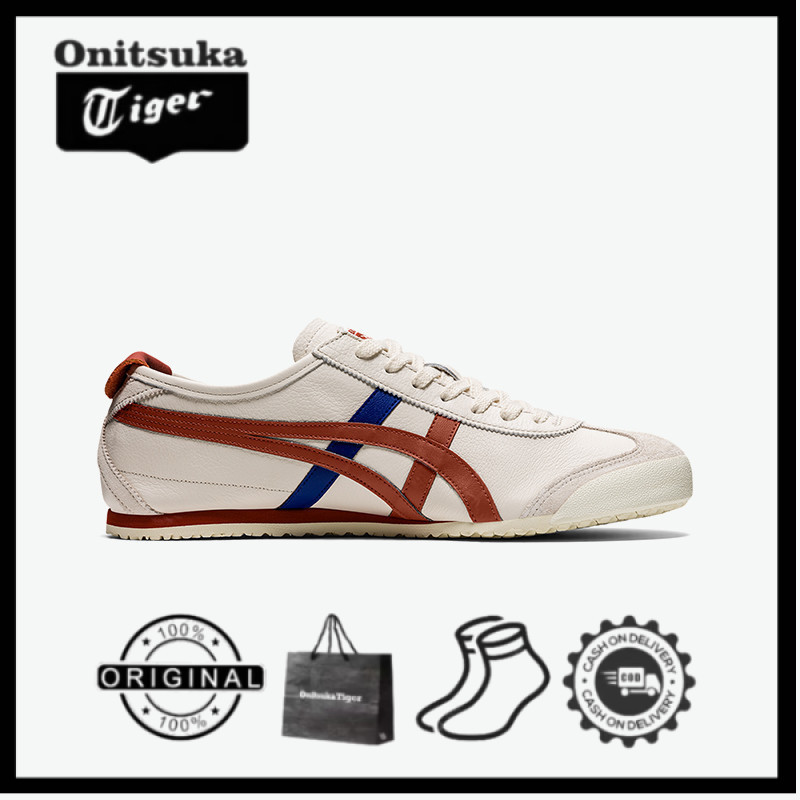 Onitsuka Tiger MEXICO 66 Sepatu Retro Athleisure untuk pria dan wanita Beige/Merah