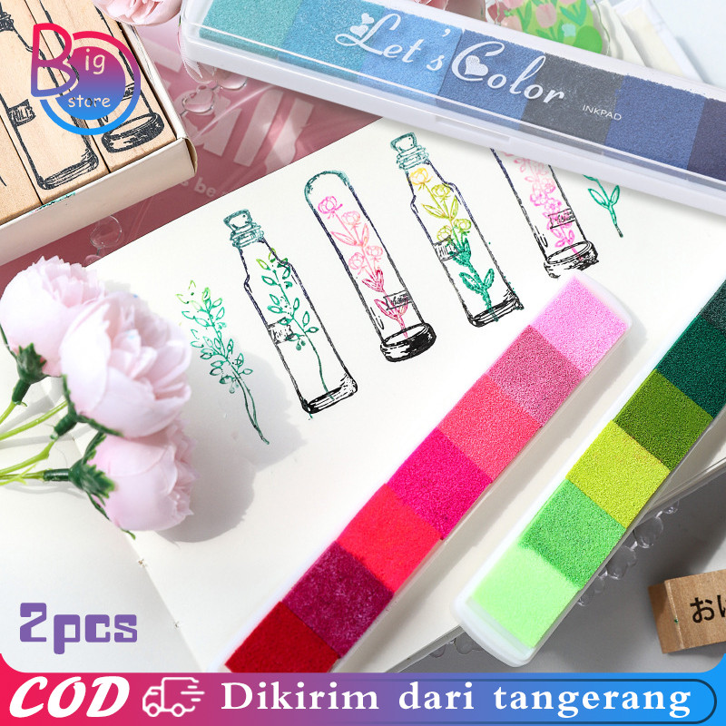 

Cat Finger Painting 2pcs Stamp Pad Gradasi 7 Warna Mewarnai Cat Jari Paint Non Toxic Stamp Painting