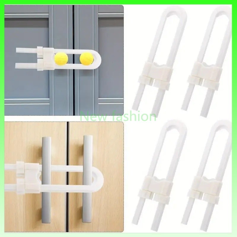 Kunci pengaman anak bentuk U/Kunci pengaman anak plastik/Kunci lemari bentuk U/Gembok plastik untuk 