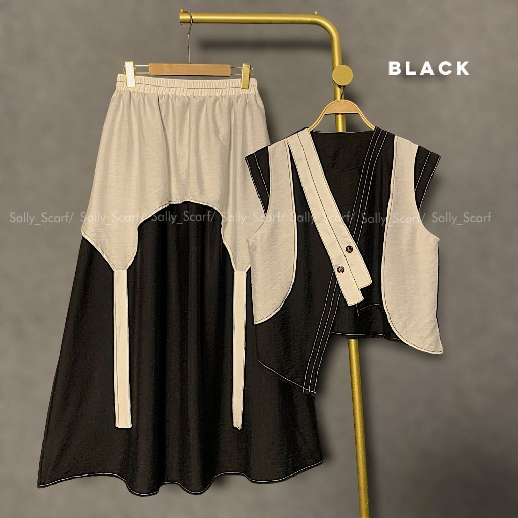 Sally Scarf Set 2in 1 Madina Set rok + vest rompi ( NO HIJAB )
