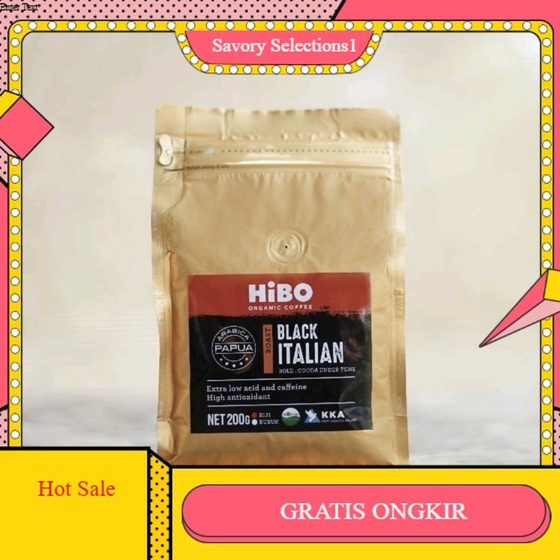 

【SAVORY】 SALE!! HiBO Kopi Organik Arabika Papua - Black Italian 200 gram (Ground / Bubuk)