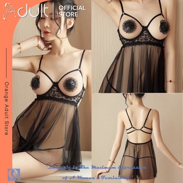 Baju Haram Orange Adult Erotis Hot Baju Tidur Dewasa Tembus Pandang