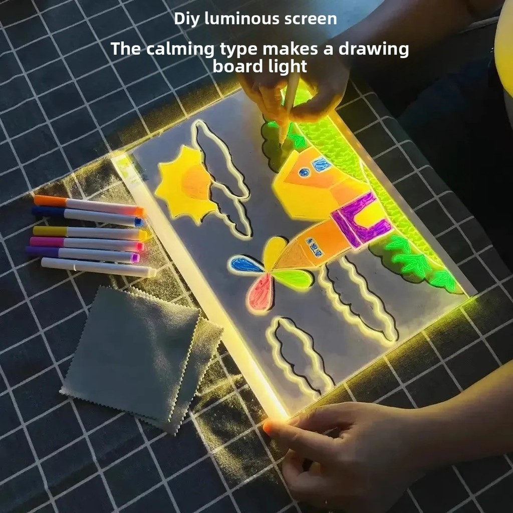 

Erasable LED Children's Drawing Graffiti Acrylic Fluorescent Board Writing Whiteboard Children's Toy from Mainland China