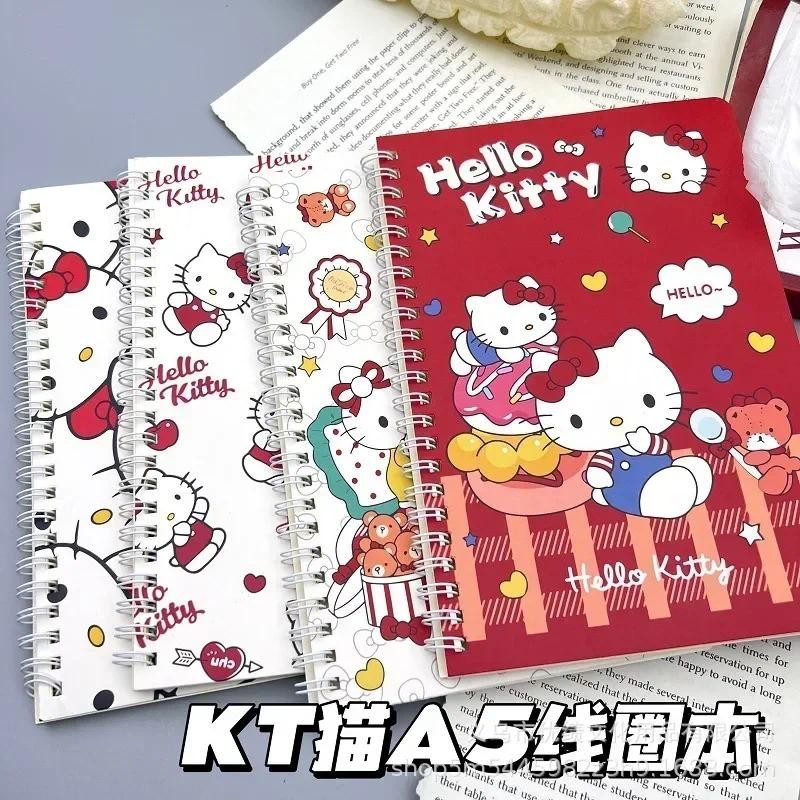 

2024 New One Set Of 4 Books Sanrio Hellokitty Cartoon Notebook A5 Coil Notebook Student Notebook Cartoon Cute Notebook Wholesale