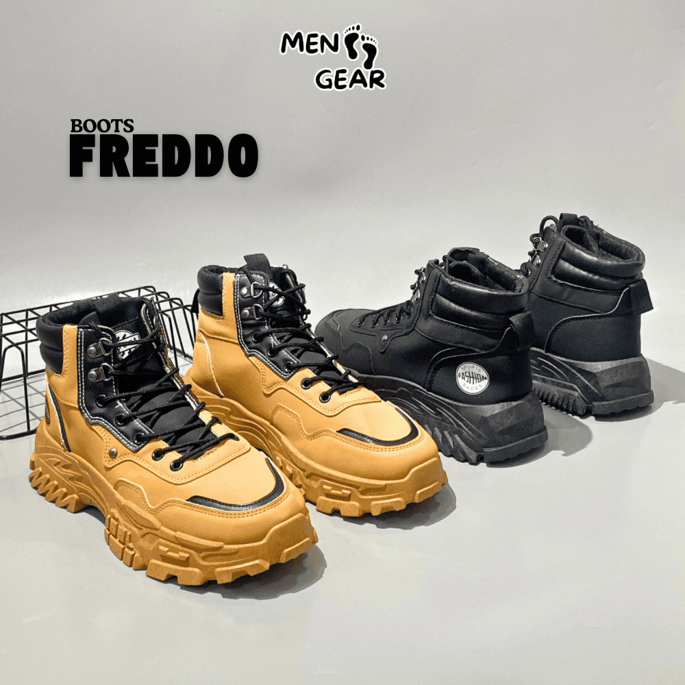 Big Promo Menfootgear Freddo Sepatu Boots Pria Formal Kerja Kulit Sintetis Casual Kekinian Fashion