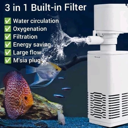 3 in 1 Pompa Mini Aquarium Internal Filter / Mini Filter For Aquarium /POMPA AQUARIUM MESIN INTERNAL