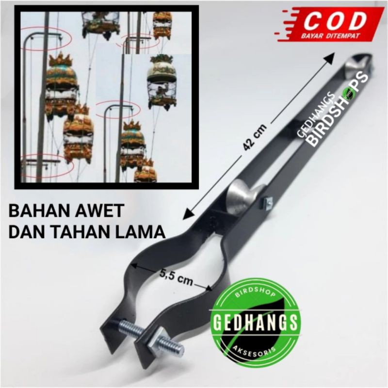 Kerekan Katrol Besi Sangkar Kandang Burung Perkutut Kutut Bendera