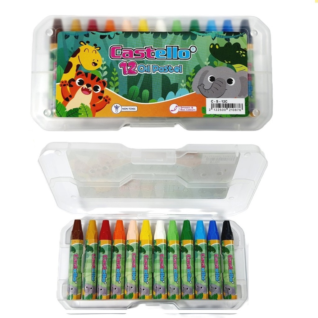 

KRAYON CASTELLO OIL PASTEL SET 12 / CRAYON CASTELLO ISI 12 / KRAYON ANAK ANAK