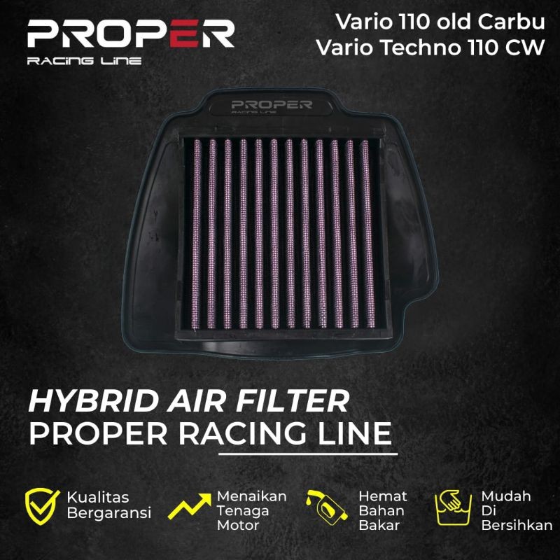 Filter Udara Honda Vario 110 Old Karbu / Techno karbu / Vario 110 CW ( 2006 - 2014 ) Proper Racing