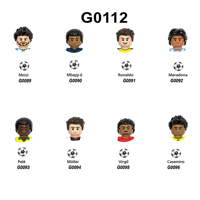 

Football Players Mini Figures Soccer Minifigures Assemble Bricks Building Blocks Toys For Kid Messi Neymar Ronaldo Mbappe Muller