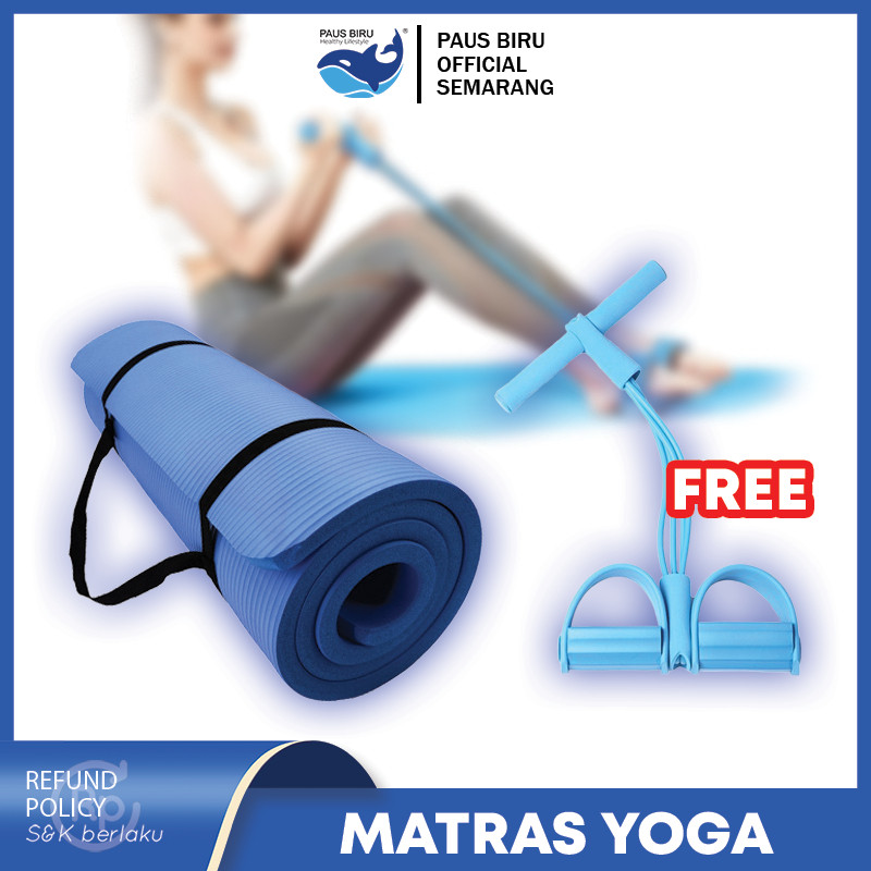 ALAT BANTU OLAHRAGA // FITNES // PROMO Yoga Mat FREE Tummy Trimmer - Paket Olahraga Dirumah Pria Wan