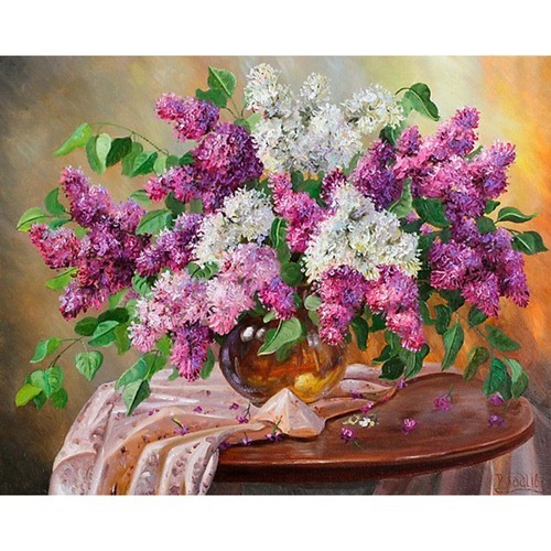

Hobi Diamond Mosaic Table Diamond Painting Kit Puzzle - 50 X40 cm Flowers In Vase