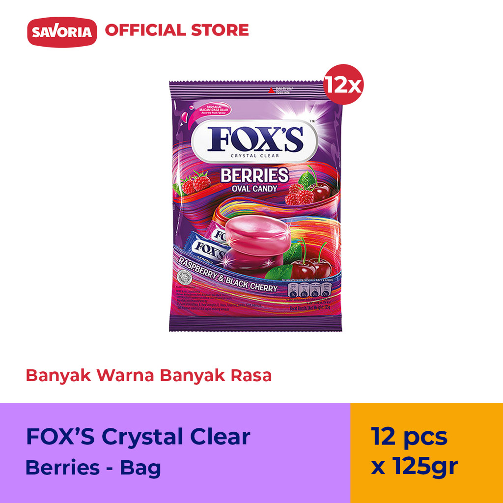 

FOX'S Oval Candy Berries Bag - Permen Rasa Beri 12 Pcs x 125g