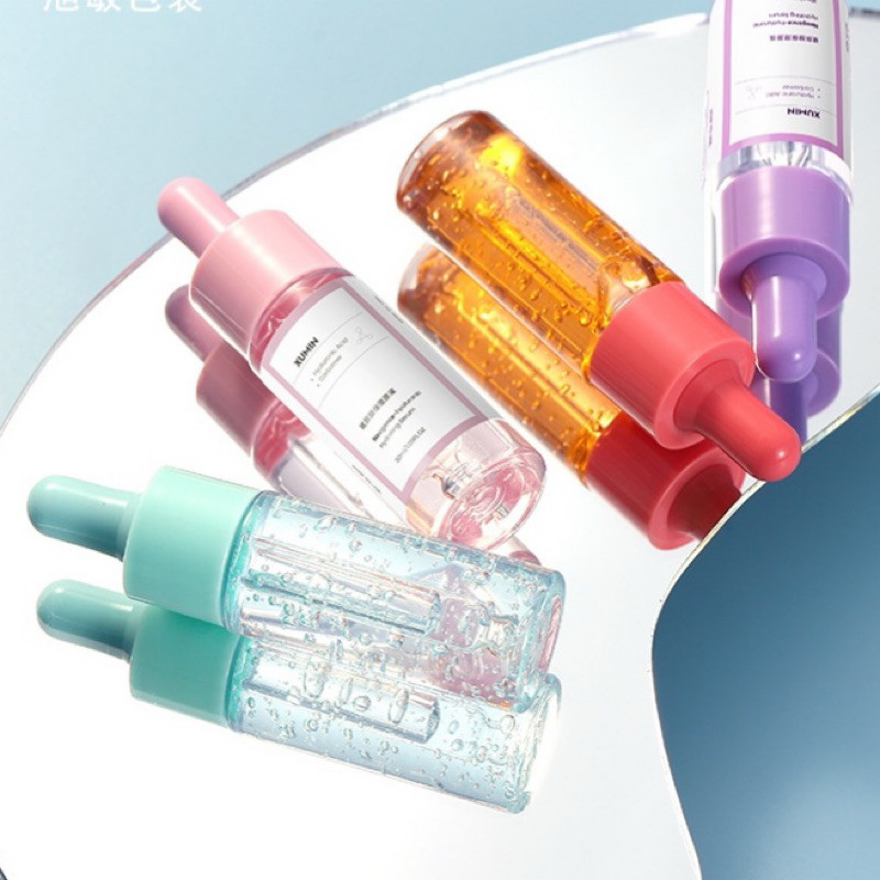 TI Botol Pipet Serum PET Plastik 20ml Macaron Pastel dengan Pipet Kaca Travel Bottle