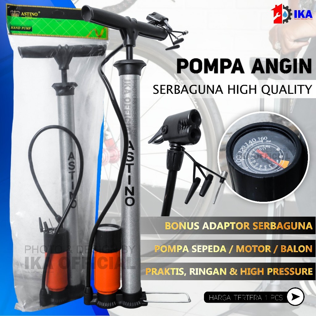 Pompa Sepeda Pump MTB Roadbike Presta Bola Pompa Angin Ban Sepeda Motor Mobil Bola Plus Meter Pentil