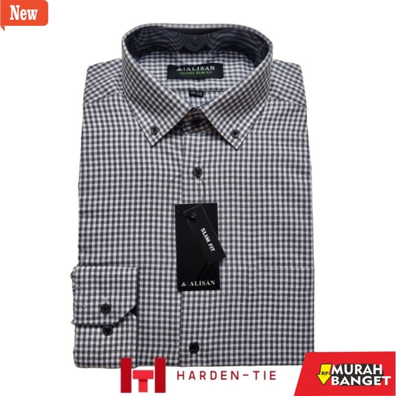 kemeja kotak kotak cowok KEMEJA ALISAN PANJANG KOTAK 11694 SLIMFIT