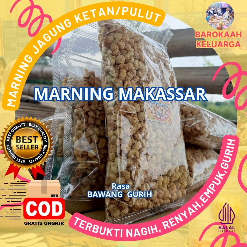 

marning jagung rasa bawang putih (marning jagung Ketan terbukti renyah, gurih dan gamoh )