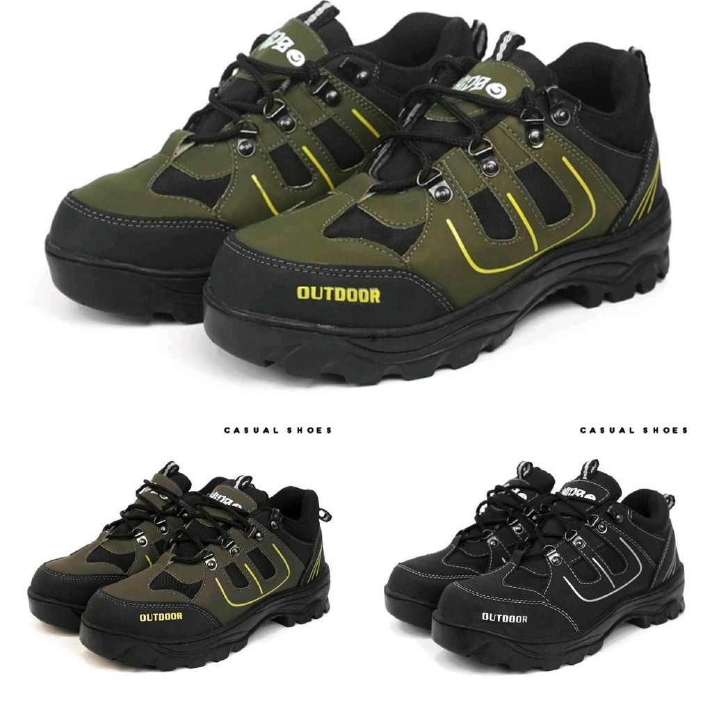Original Hipzo Sepatu Safety Ujung Besi M-55 Kerja Shoes Outsole Karet Hitam