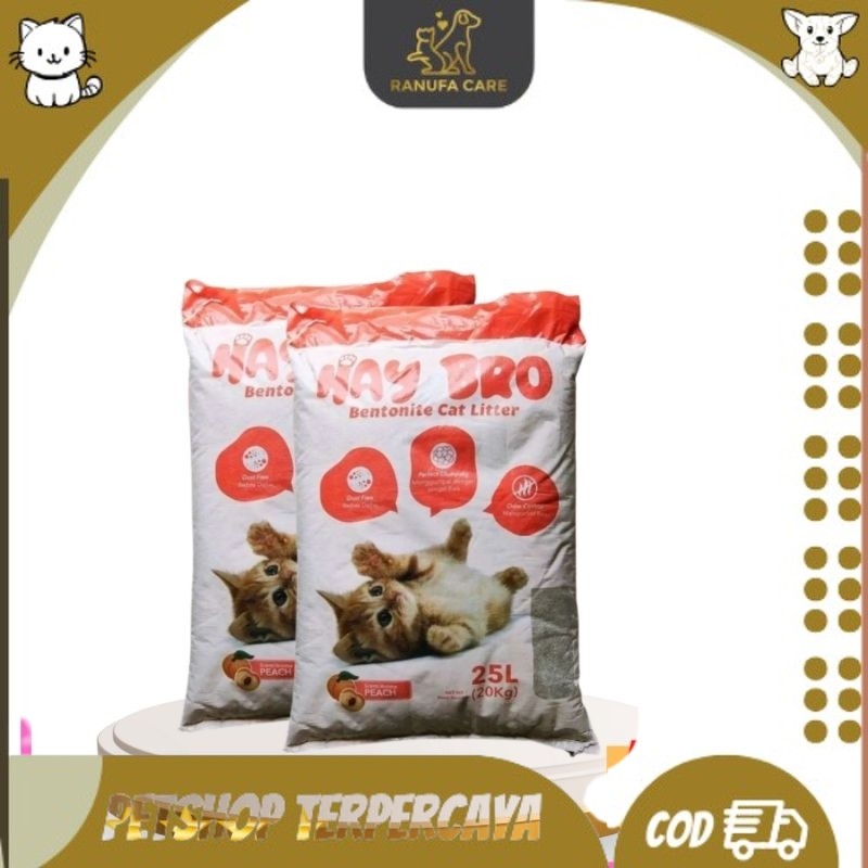 Pasir Kucing Hay Bro Bentonite 25lt Peach|C. PASIR 25LT