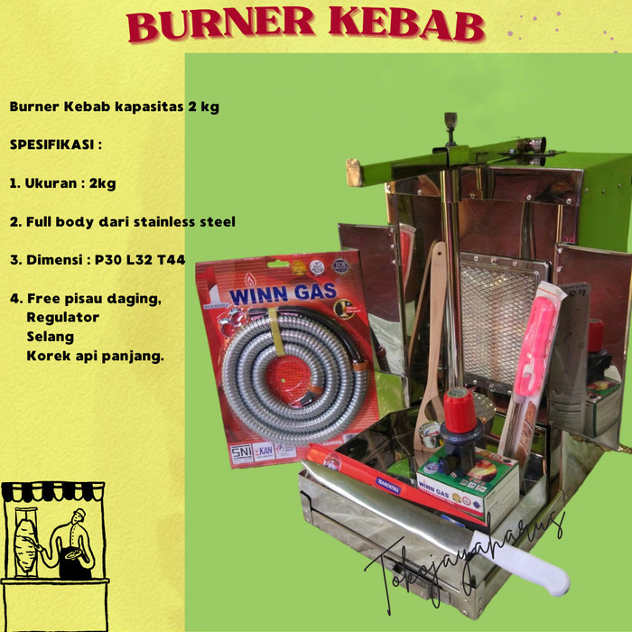 Kompor Burner Kebab 2 Kg – Pemanggang Daging Kebab BBQ Gas