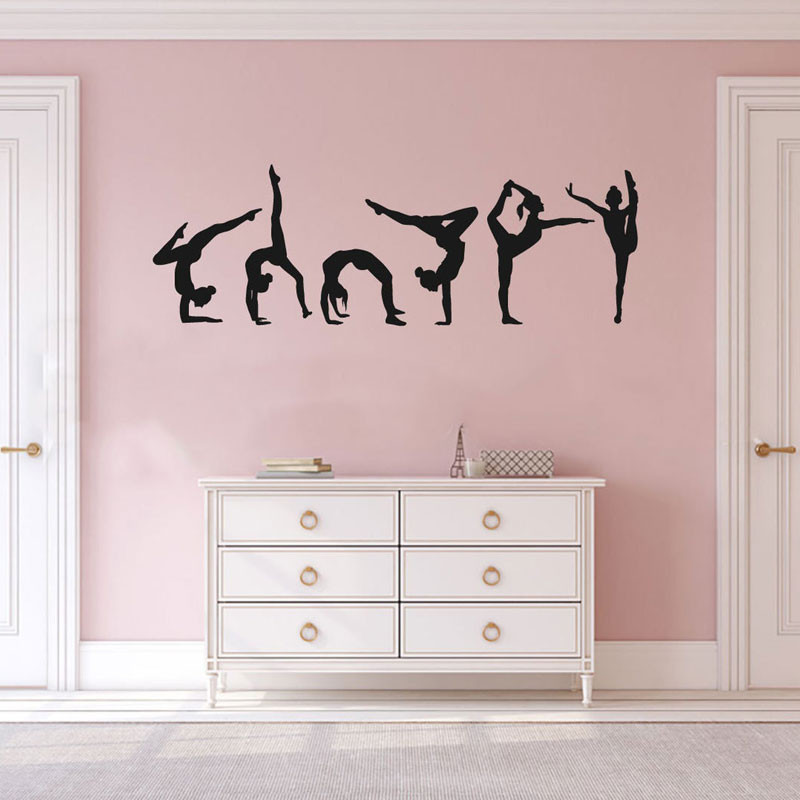 

Set of 6 Gymnast Gymnastics Wall Sticker Vinyl Home Decoration Interior Design Decals Removable Transfer Film Wallpaper 4846