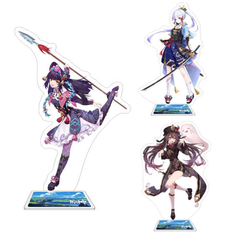 Genshin Impact Acrylic Figure Stand Model Toy Eula Yun Jin Hu Tao Kamisato Ayaka Action Desk Decorat