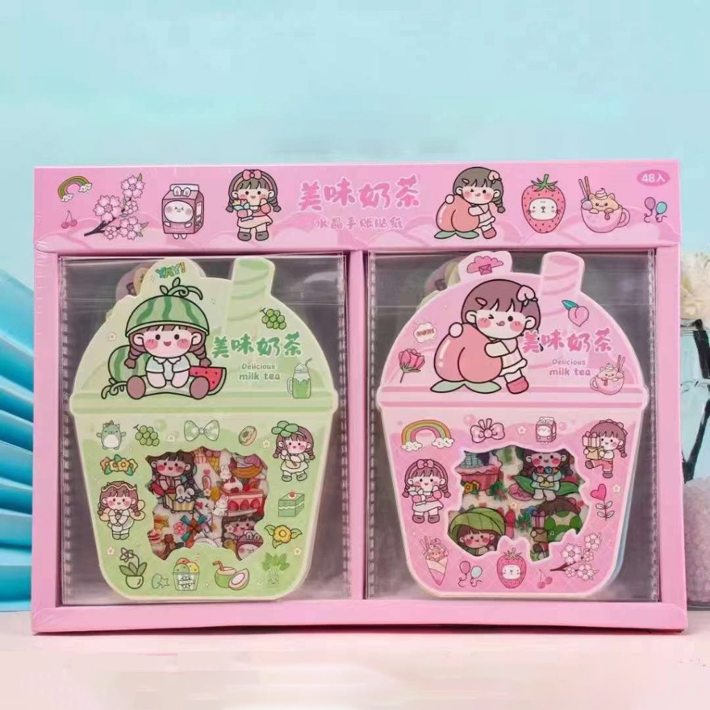 

1 SET DIY STICKER JOURNALING MOTIF CUTE GIRL DRINK CUP