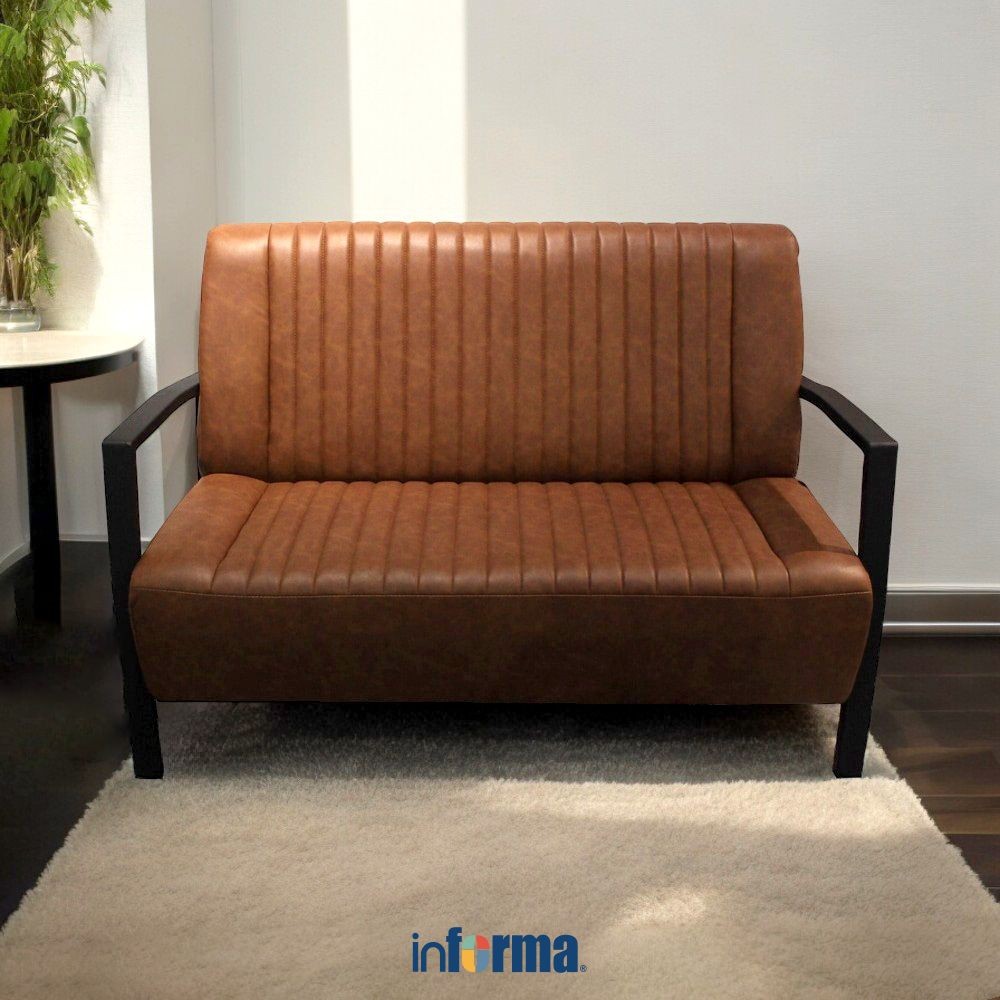 Informa Eden Kursi Berlengan 2 Seater - Cokelat Arm Chair Cafe Restaurant Chair Kursi Ruang Tamu Tem