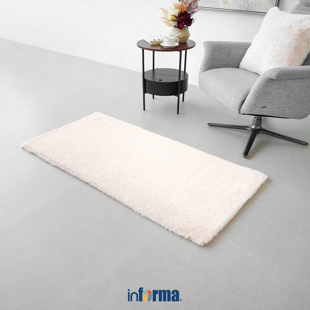Informa Karpet 70X150 cm Frosty Faux Fur - Krem Alas Lantai Ruangan Permadani Aesthetic Furniture In