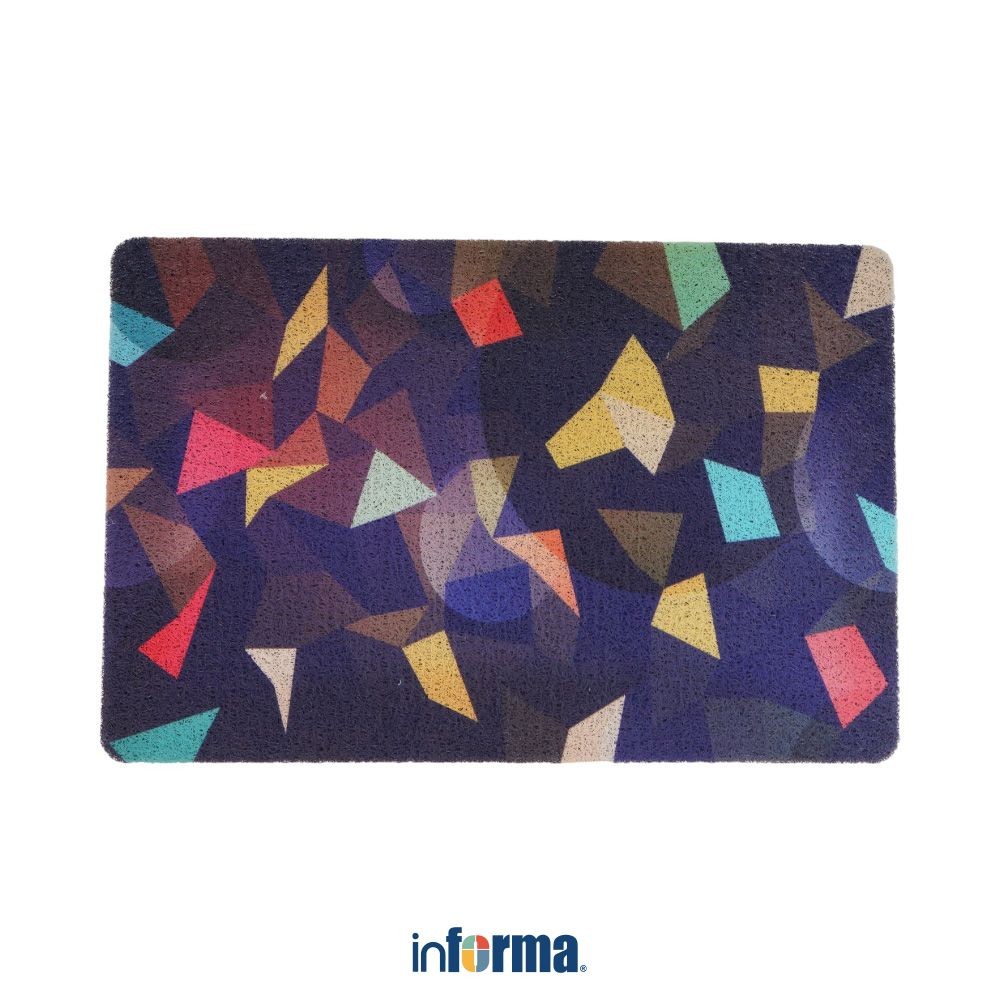 Informa 40x60 cm Keset Dapur & Outdoor Print Colorful Pvc Prism Comb - Mix Bathmat Kain Lap Kaki Toi