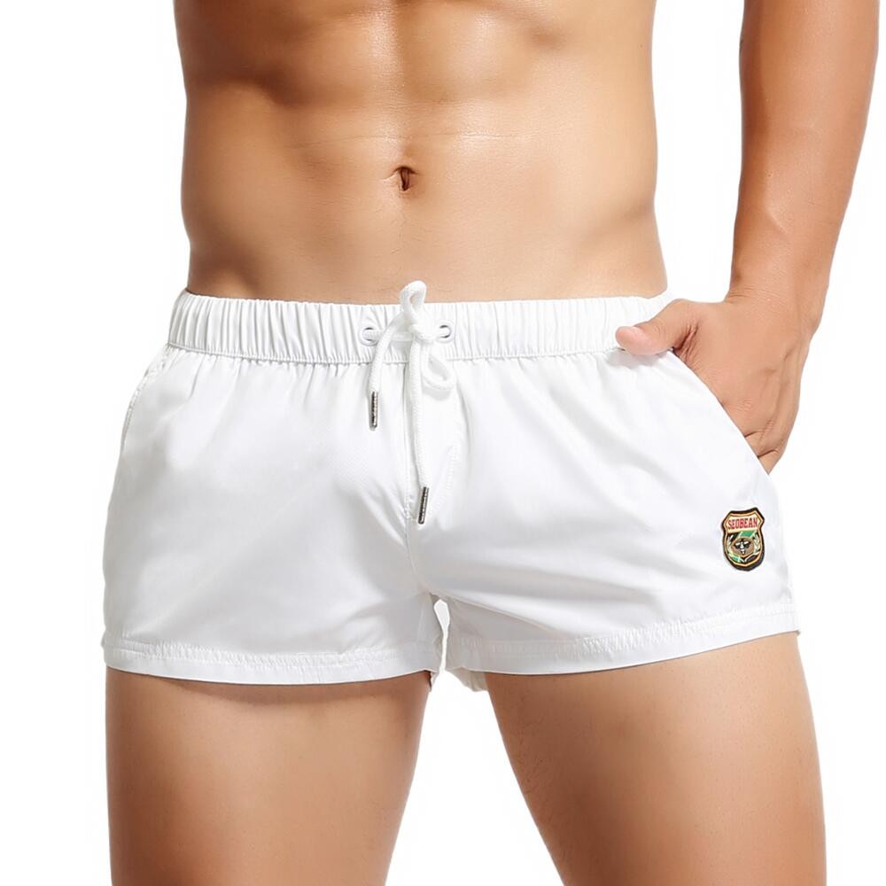 SEOBEAN Men's Summer Beach Shorts Swimwear Trunks Board Short Pants Male Gym Shorts Swim Surf Fitnes