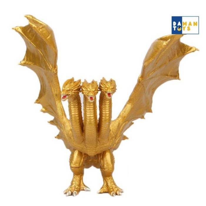 "Q.LnS" - READY STOCK Mainan Ghidorah King Of Monster Godzilla Action Figure Gidorah Toys - King Ghi