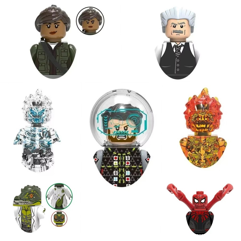 

X0268 SpidermanFireElemental Building Blocks Hero Anime Bricks Dolls Mini Action Toy Figures Assemble Blocks Children Gifts