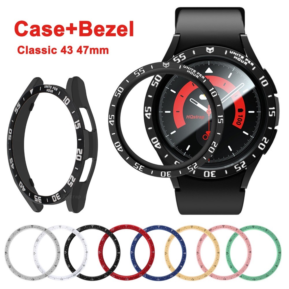 New Metal Ring Case for Samsung Galaxy Watch 6 Classic 47mm 43mm for Samsung Galaxy Watch6 PC Protec