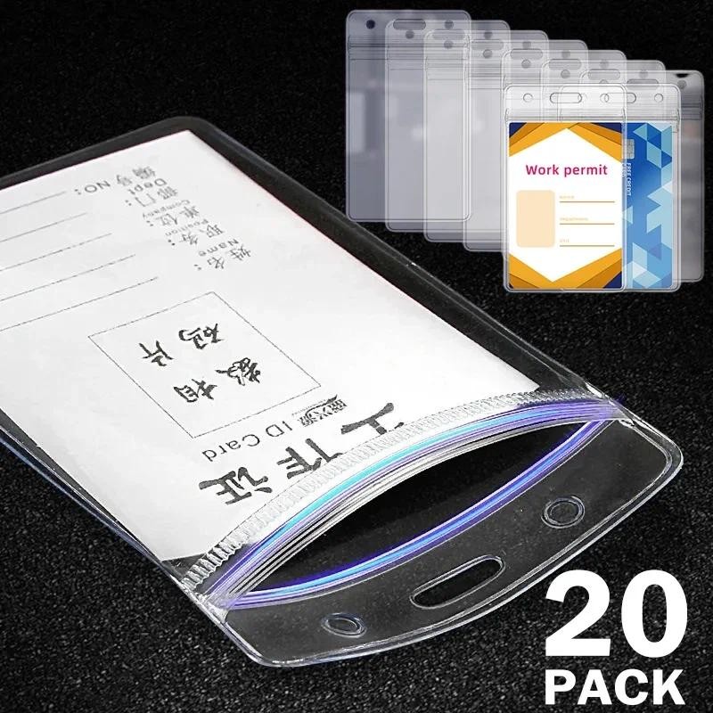 

1/20Pack Clear ID Card Badge Holders Waterproof Resealable Business Bus Bank Credit Card Protector Cover for Office School