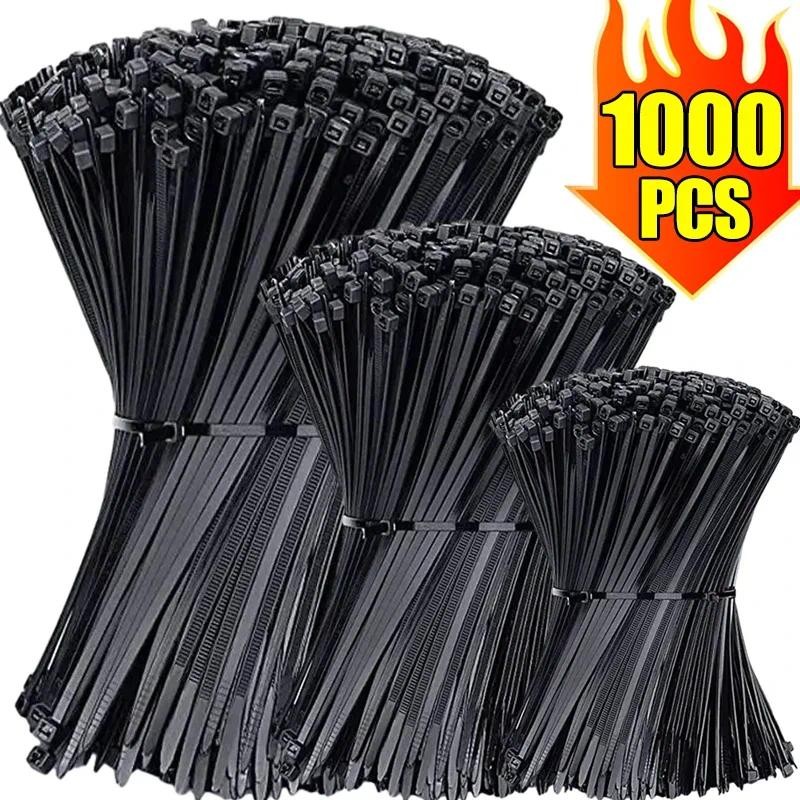 

1000/100Pcs Nylon Cable Ties Self-locking Cord Ties Straps Adjustable Cables Fastening Loop Home Office Wire Zip Ties Wholesale
