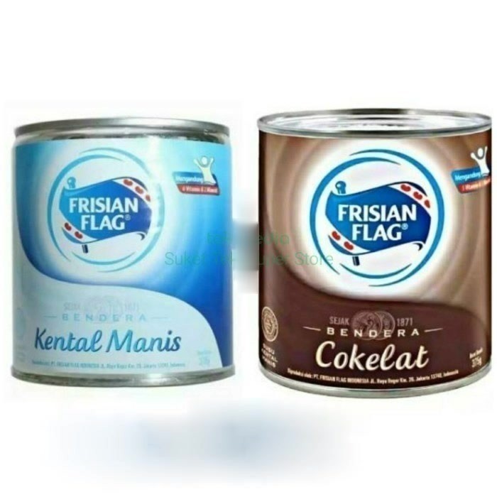 

Susu Bendera Kental Manis Frisian Flag Kaleng 370g Putih / Cokelat