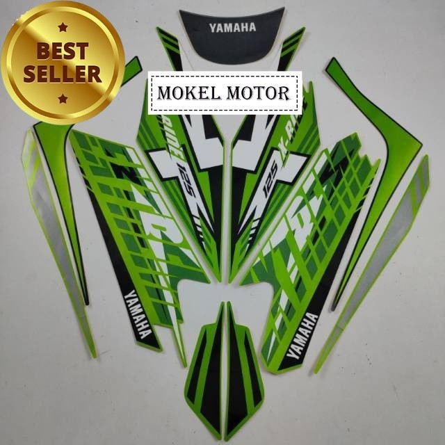 Striping stiker polet list motor yamaha x-ride xride 125 2018 2019 hitam hijau list standar berkuali