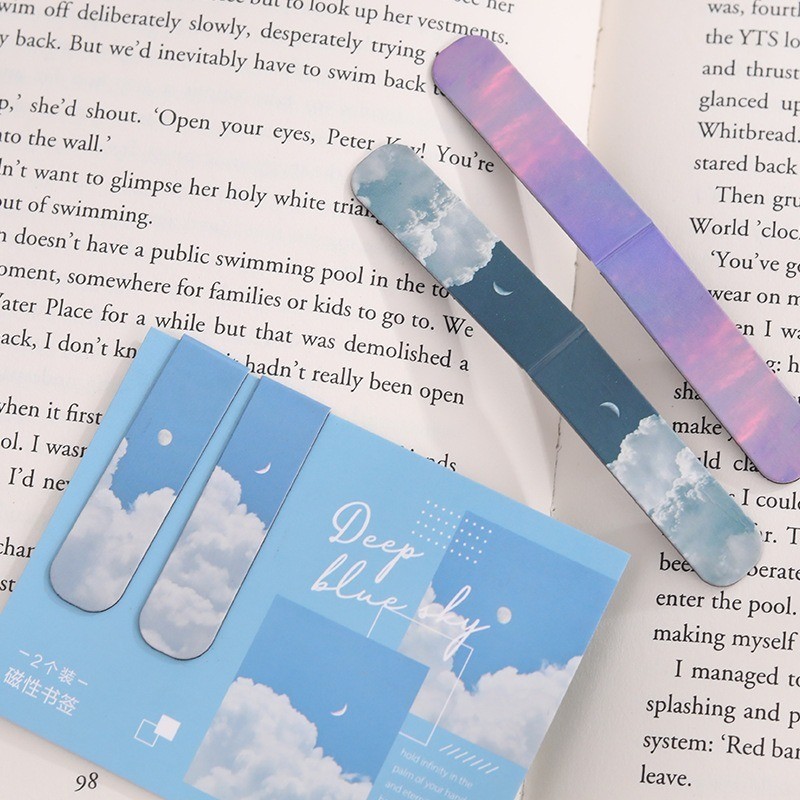 

2 Pcs/Set Magnetic Bookmark Forest Landscape Bookmark For Pages Books Readers Simple School Supplies