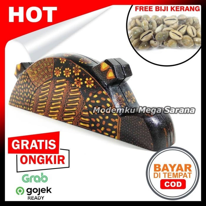 Mainan Tradisional Congklak Dakon Kayu Batik Kura Kura