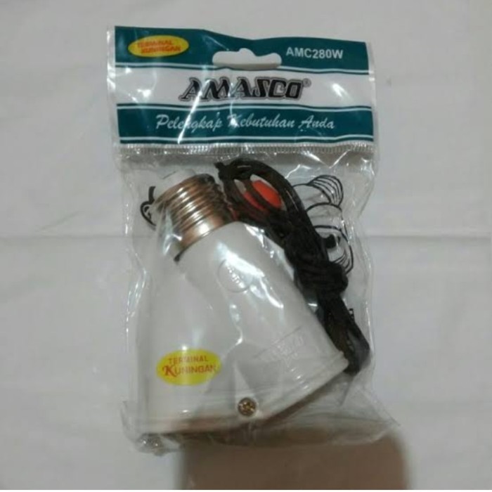 Fitting Lampu Gantung - Fitting Lampu Tarik Amasco 2 Cabang - Fitting