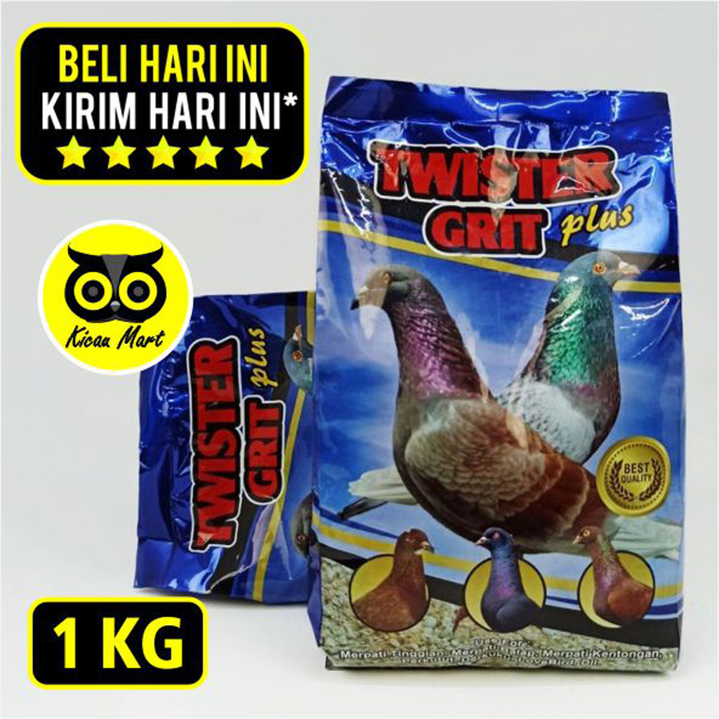 KICAU MART TWISTER GRIT MERPATI KERANG LAUT 1 KG PAKAN REMISAN CORAL ASINAN BURUNG LOVEBIRD MERPATI 