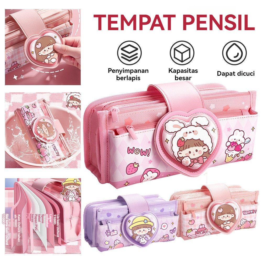 

Kotak Pensil Box Lucu Pink Anak Tempat Alat Tulis Kotak Pensil Aesthetic Tas Pensil Multifungsi Kado Anak SD Tas Pensil Kapasitas Besar